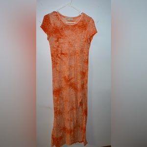 Michael Kors Orange Tie Dye Long/Maxi Dress
